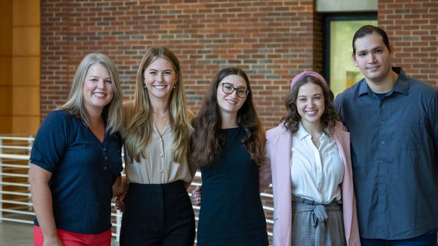 From left to right: Lyndsay Jenkins, Madison Woodall, Kate Mirah, Annika Simpson, Edgardo Mejias Vazquez