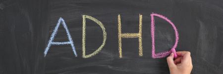 ADHD written on a chalkboard